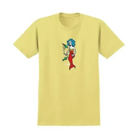 Krooked Skateboards Gonz Mermaid T-Shirt Corn Silk Yellow