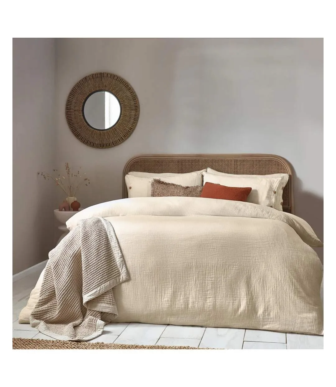 Lark muslin cotton duvet cover set natural Yard