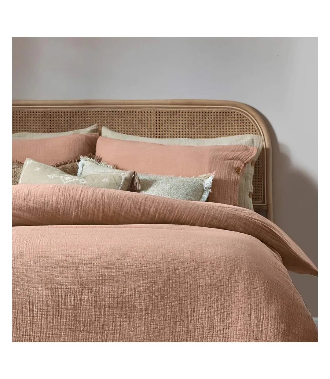 Lark muslin cotton duvet cover set pink clay Yard