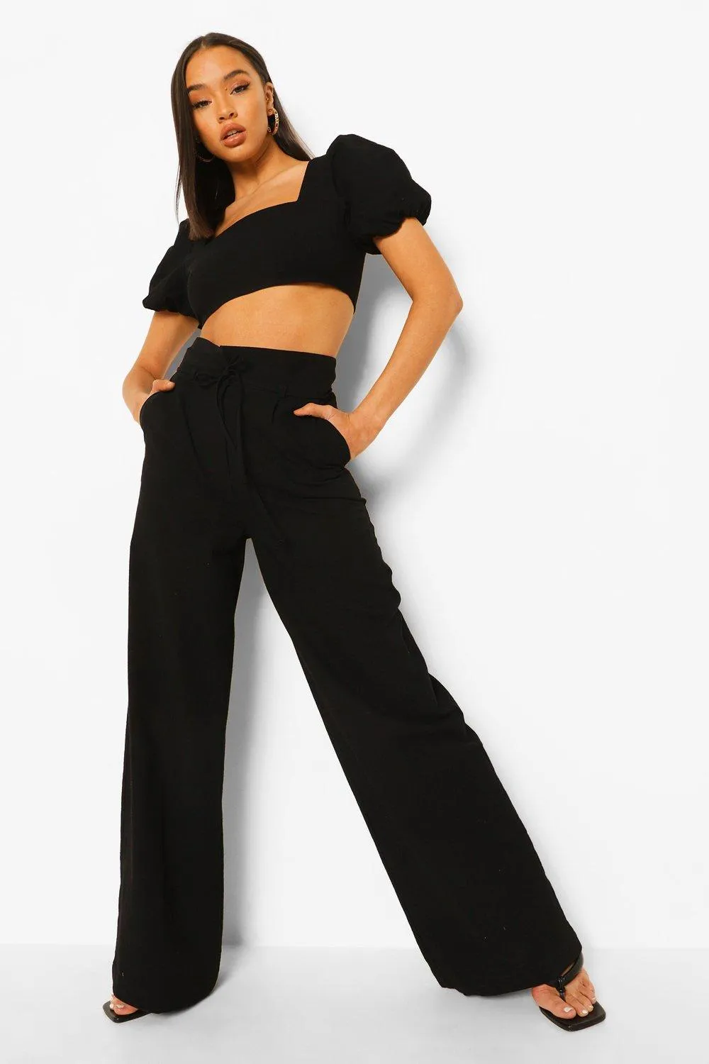 Linen High Waist Wide Leg Pants