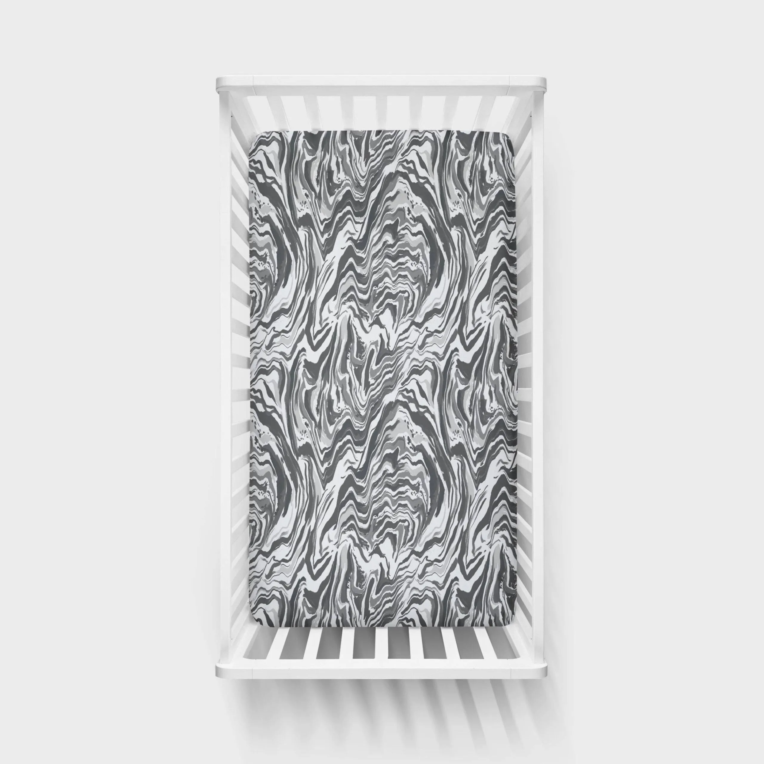 Little Sleepies Gray Marble Swirl Fitted Crib Sheet