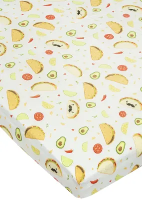 Loulou Lollipop Tacos Fitted Crib Sheet