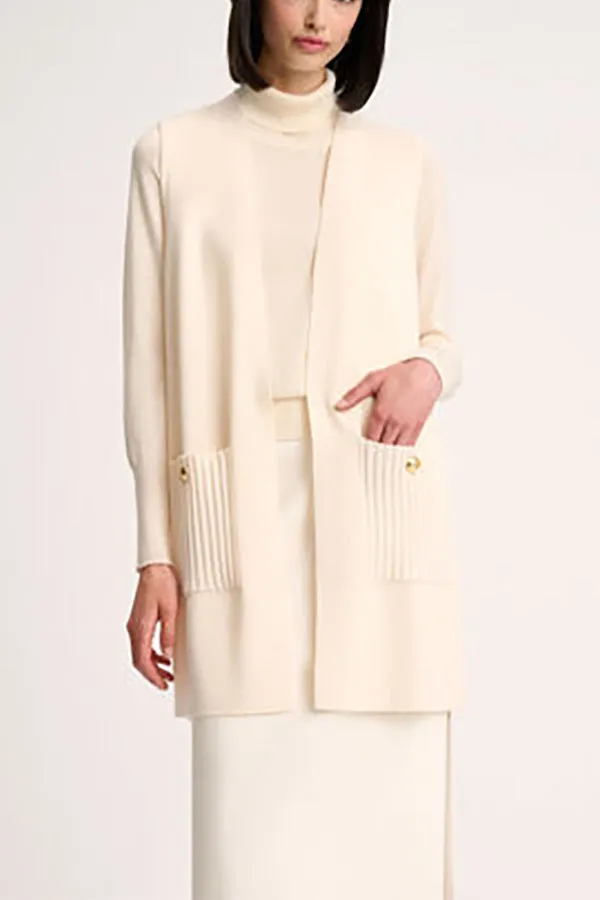 Luisa Spagnoli MENNA WHITE KNIT VEST