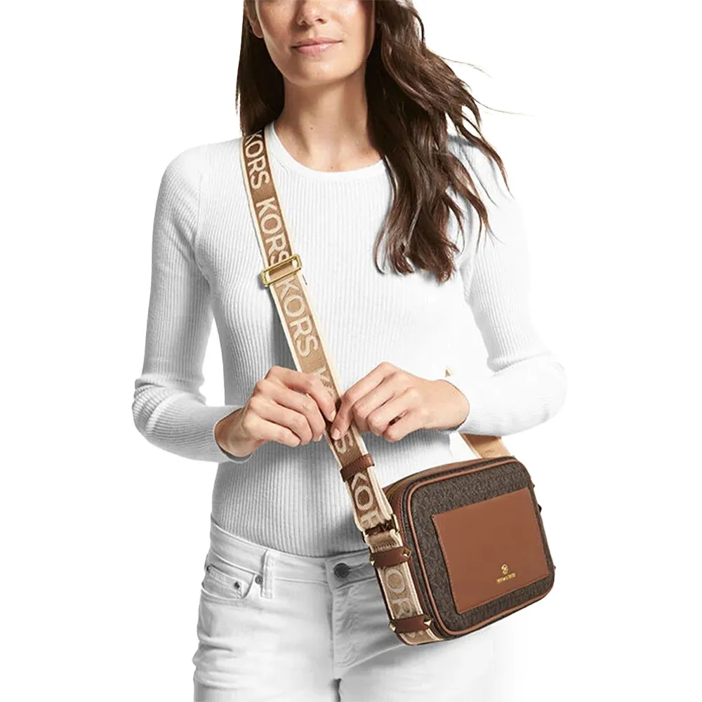 Maeve Large Logo and Faux Leather Crossbody Bag