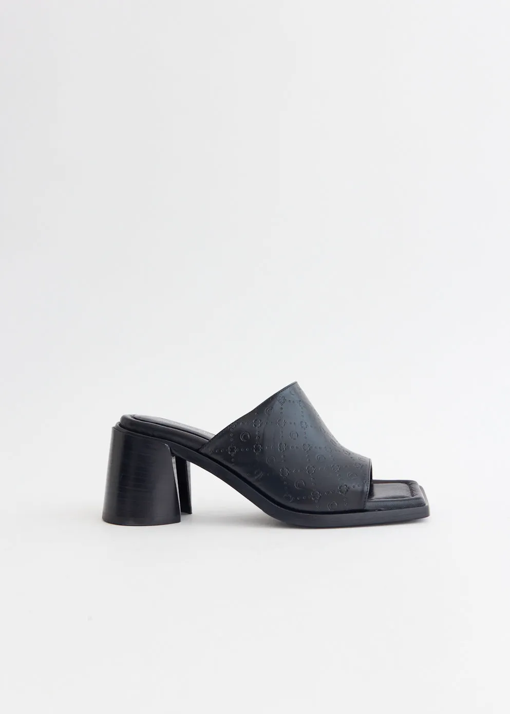 Marine Serre -  Embossed Leather Mules - Open toe