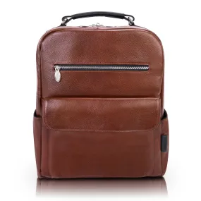 McKlein USA Logan 17 Leather Two-Tone Dual-Compartment Laptop & Tablet Backpack  