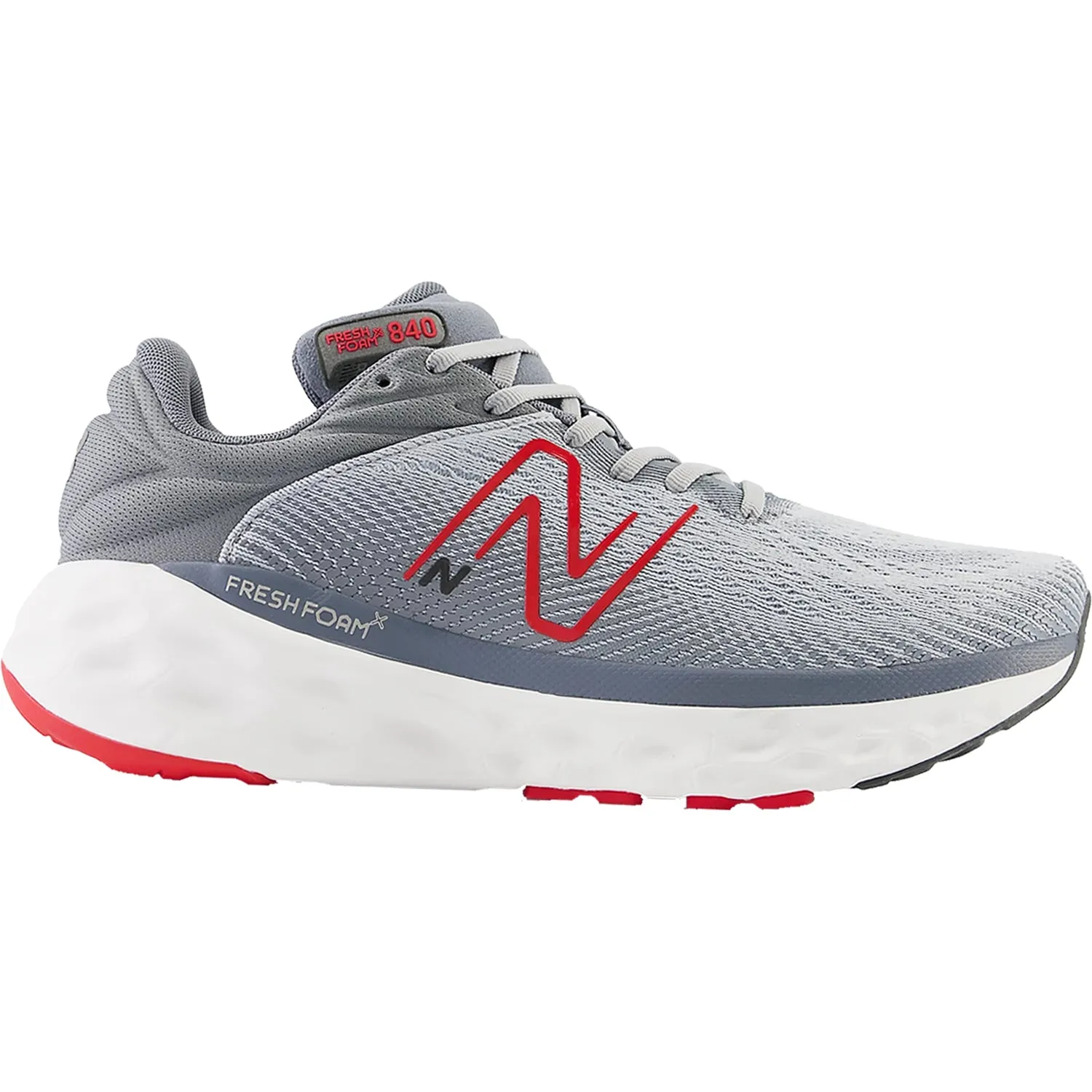 Men's New Balance M840FLS Fresh Foam X Aluminum Grey/True Red Mesh