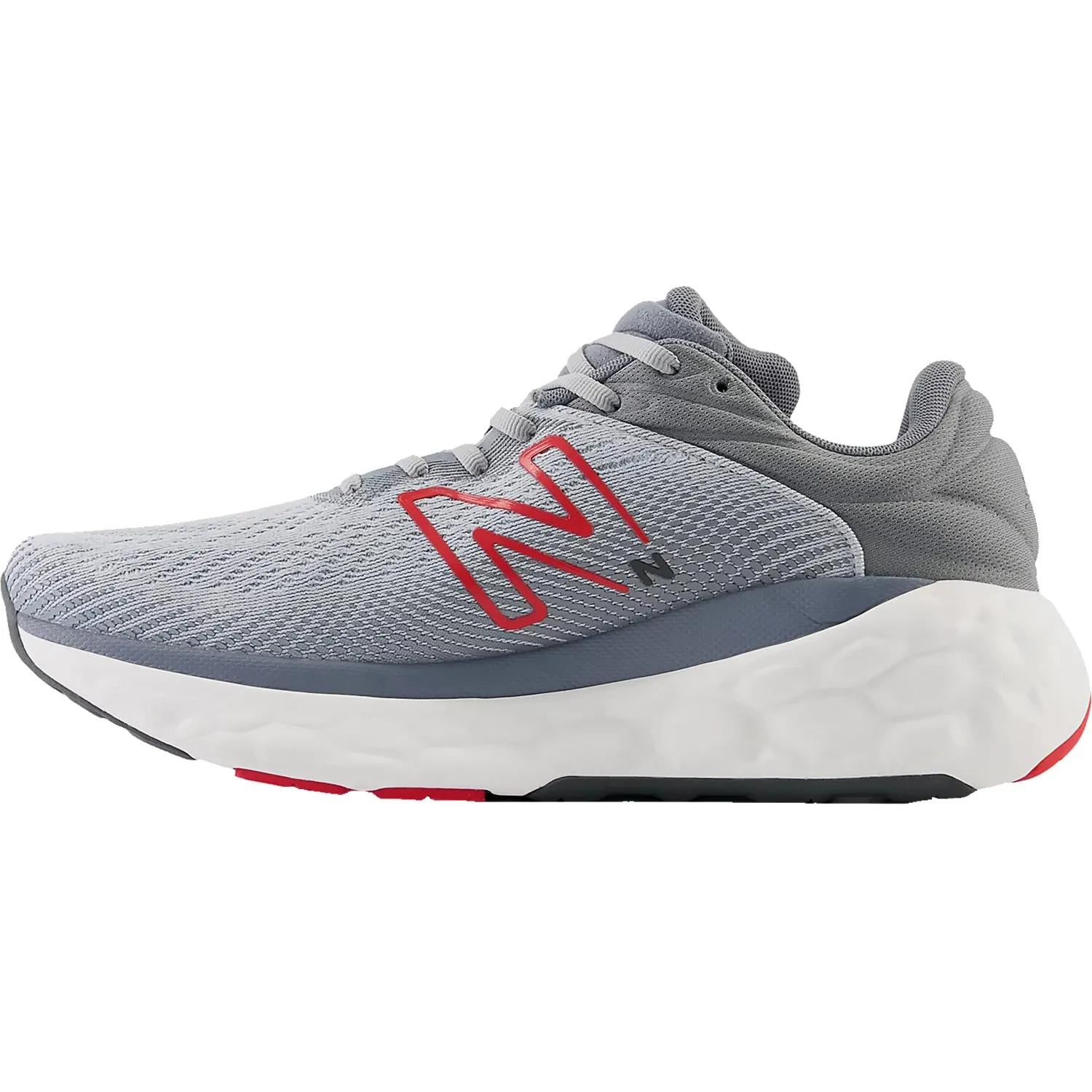 Men's New Balance M840FLS Fresh Foam X Aluminum Grey/True Red Mesh