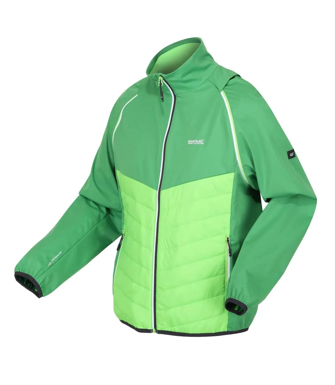 Mens steren hybrid soft shell jacket field green/jasmine green Regatta