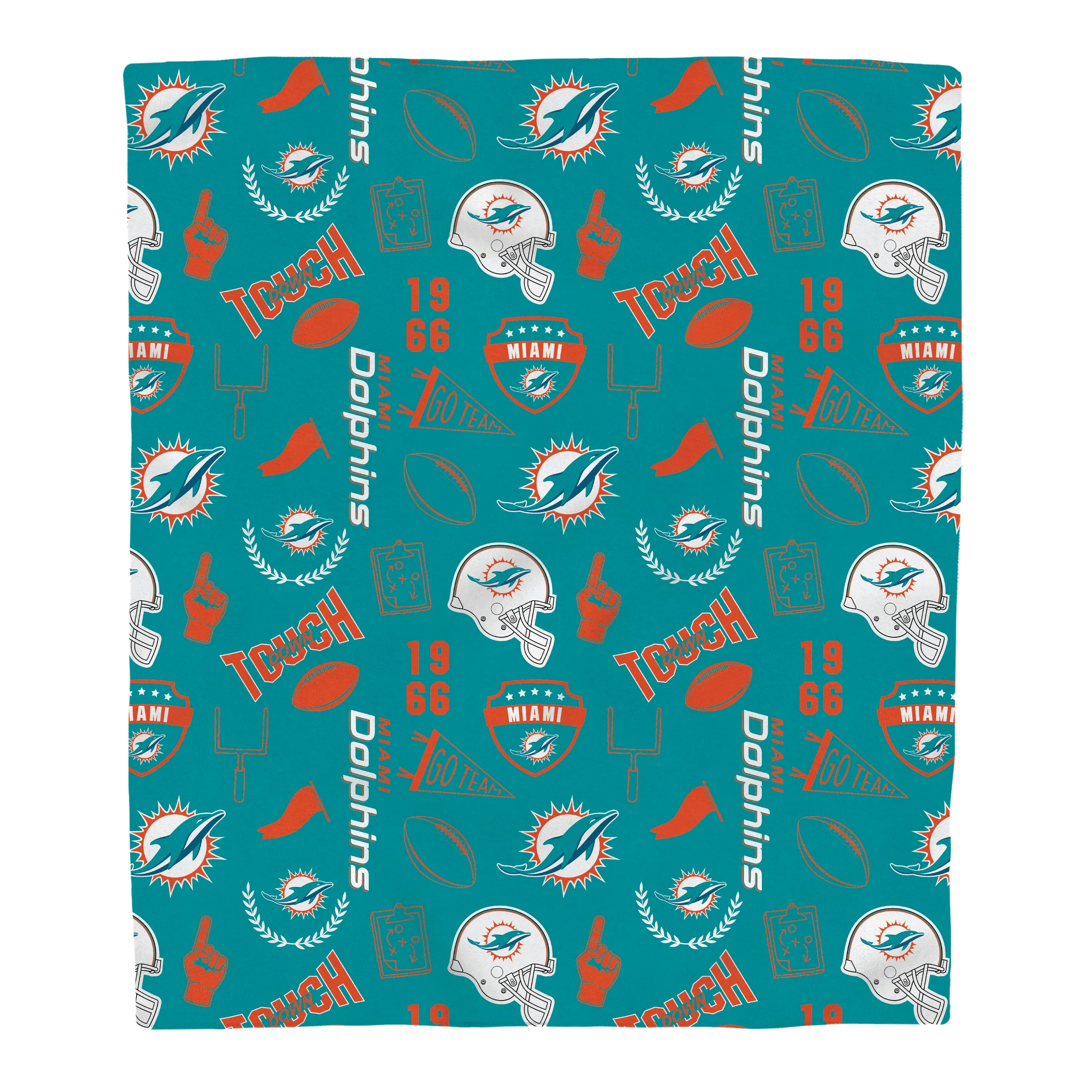 Miami Dolphins Collage Icon Polar Fleece Throw Blanket