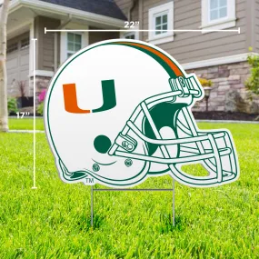 Miami Hurricanes Miami Football Helmet Lawn Sign