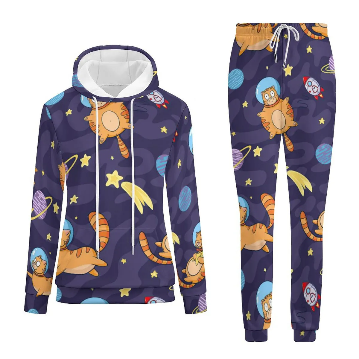 Multi-Image-Druck All Over-Druck Kapuzenpullover Trainingsanzug SET Jogginghose & Hoodie Set 2 tlg. 4T03 Damen / Frauen mit Foto