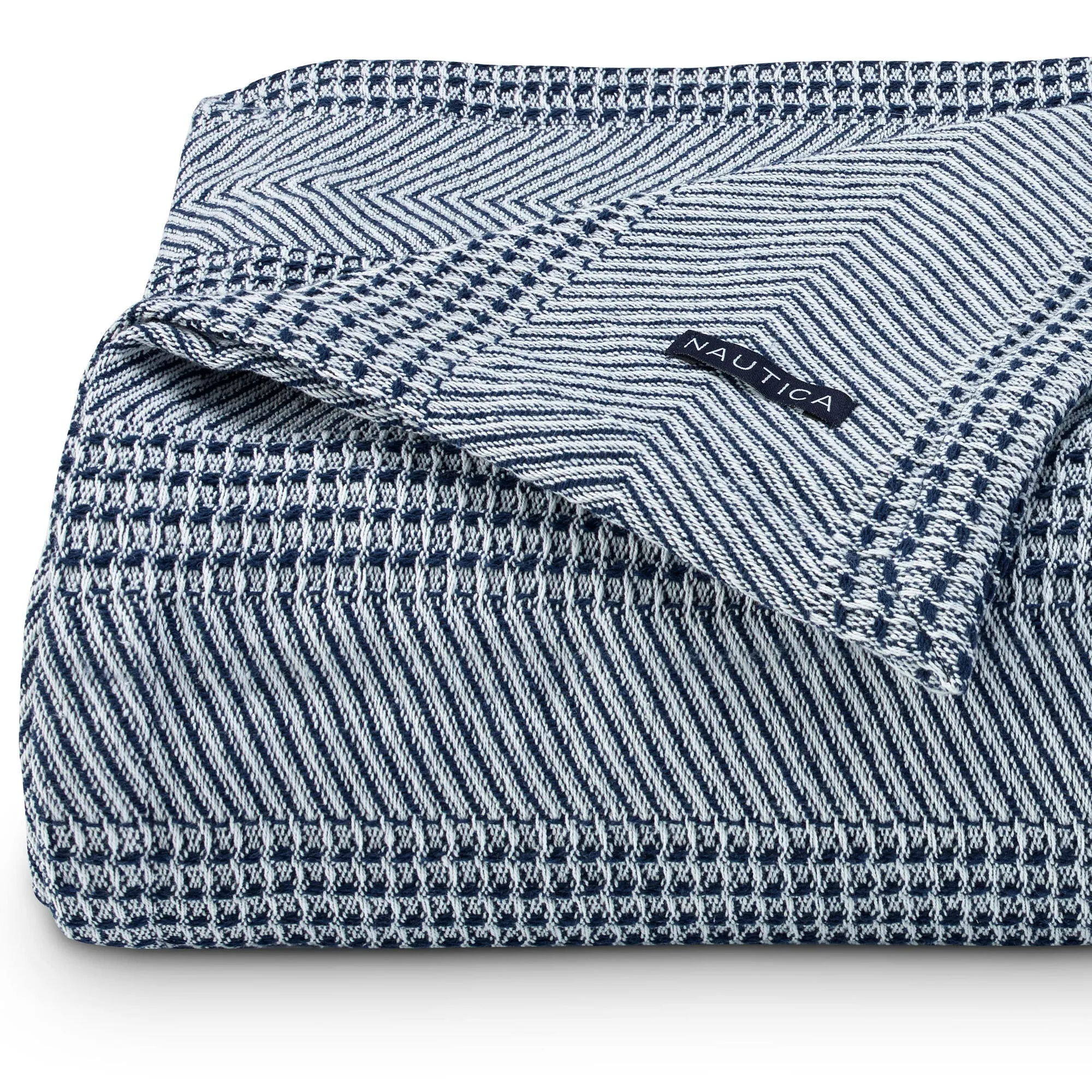 Nautica Chevron Navy Twin Blanket Multi