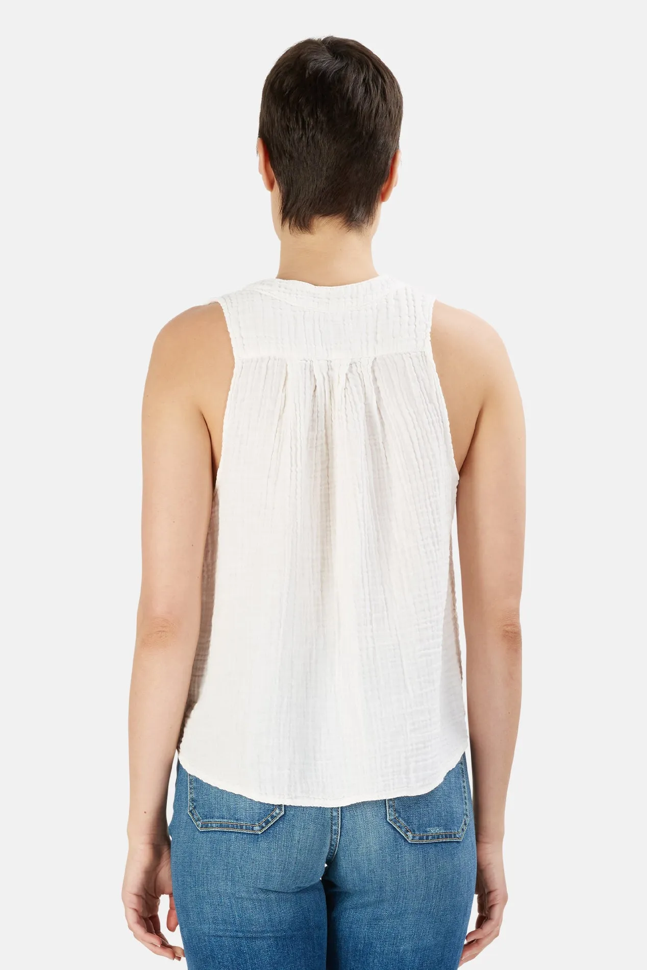 Nepore Sleeveless Top Soft White