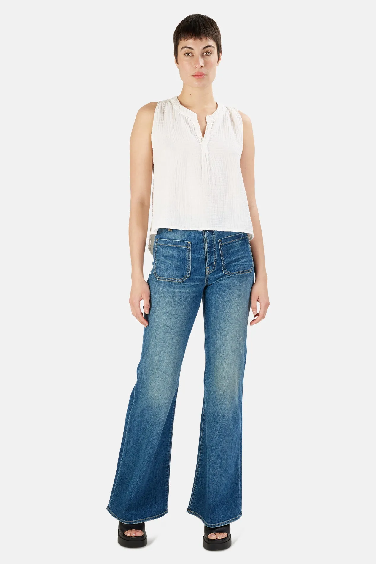 Nepore Sleeveless Top Soft White