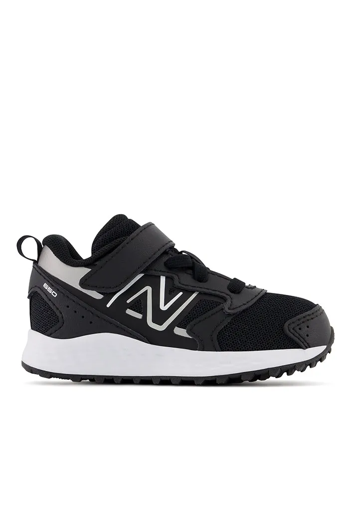 New Balance Toddler Fresh Foam 650 Bungee Lace with Top Strap in Black