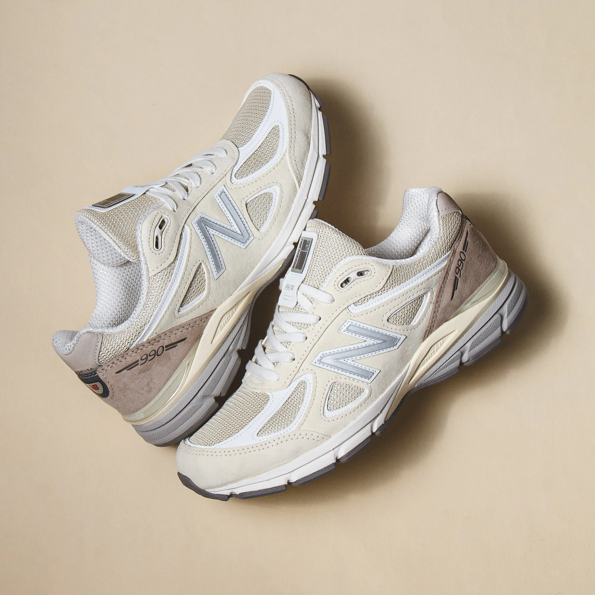 New Balance Unisex 990v4 Limestone Made In USA U990TE4