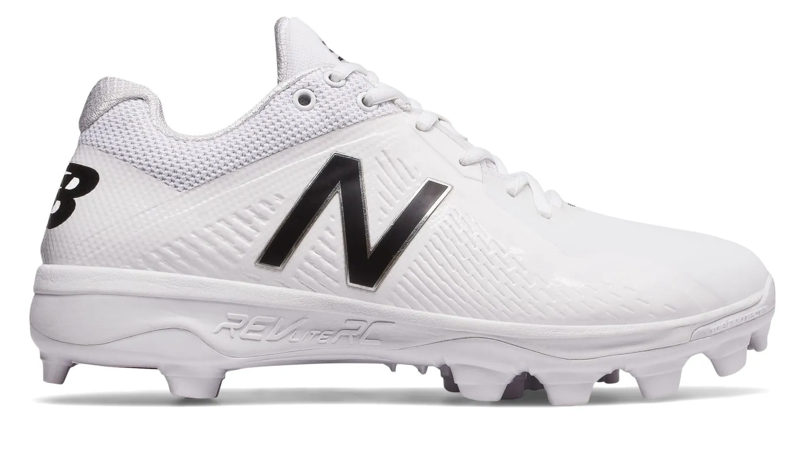 New Balance - White/Black Low Rubber Baseball Cleats (PL4040W4)