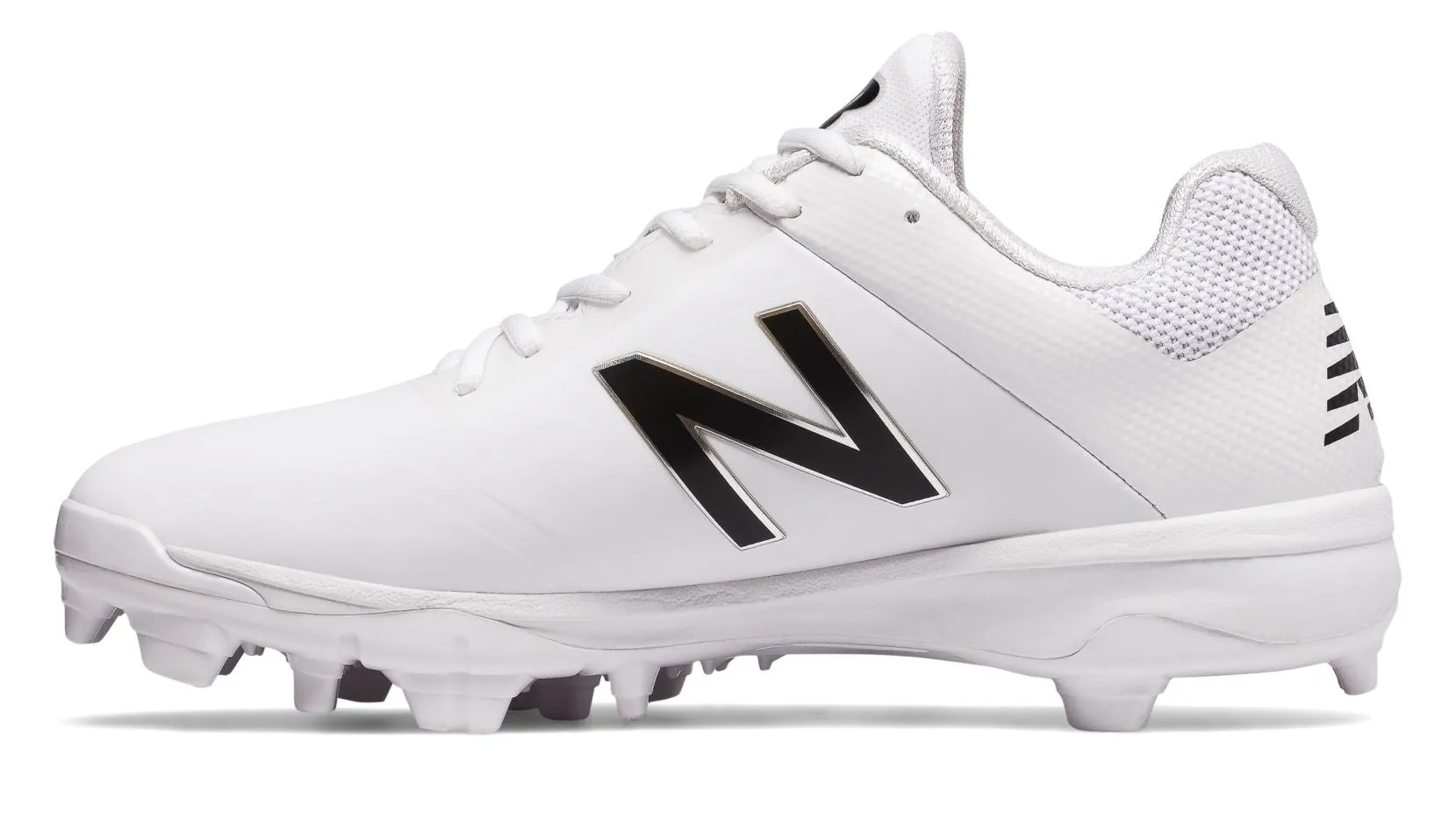 New Balance - White/Black Low Rubber Baseball Cleats (PL4040W4)