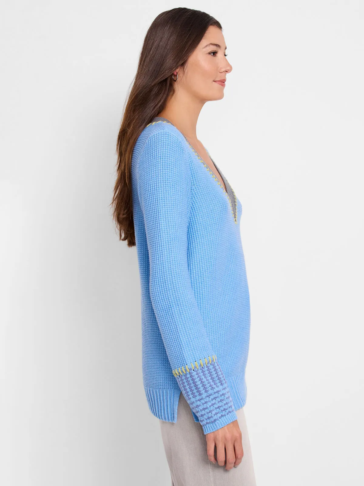 NIC+ZOE F241141 Tipped Texture Sweater