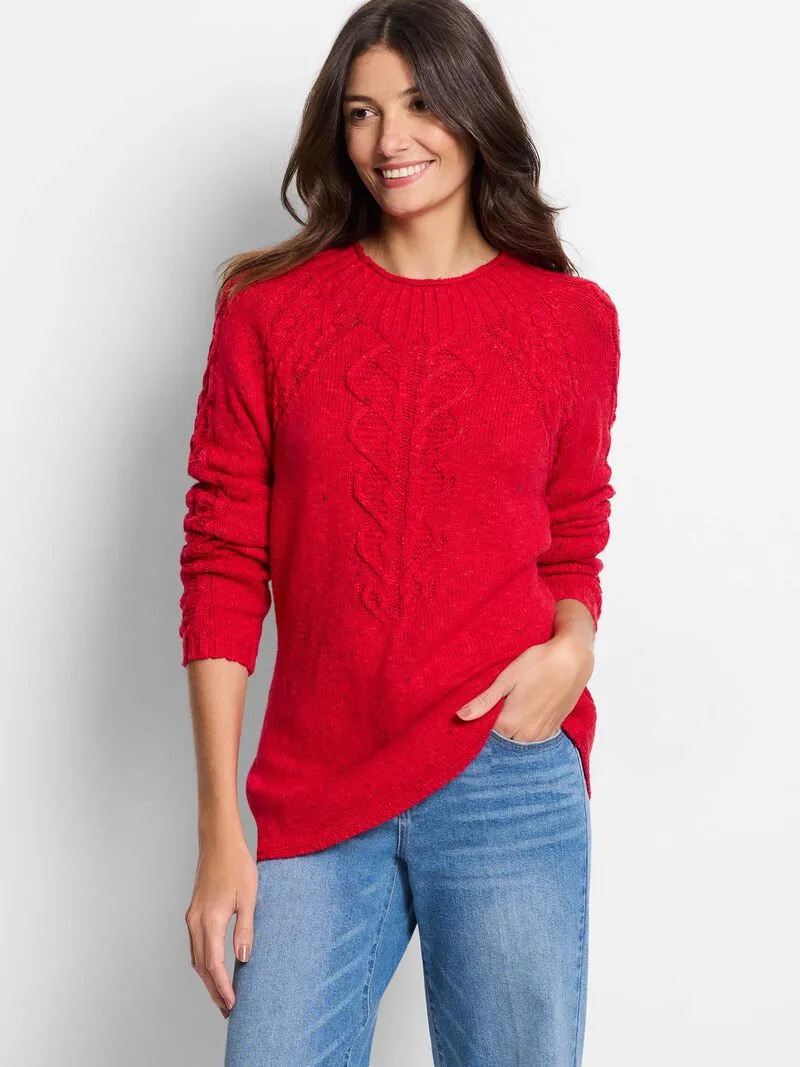 NIC+ZOE F241142 Femme Cable Sweater