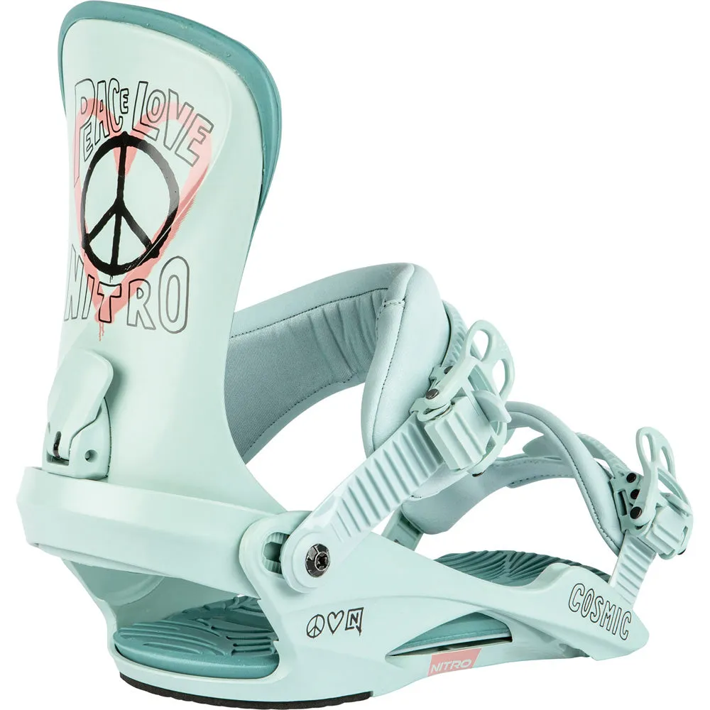 Nitro Drop Womens Snowboard / Cosmic Womens Snowboard Bindings Package 2024