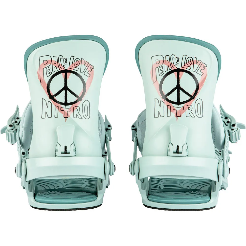 Nitro Drop Womens Snowboard / Cosmic Womens Snowboard Bindings Package 2024