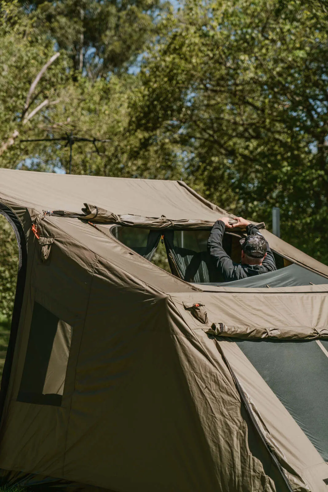 Oztent SV5 Max Tent with a Zip in Tarp Extension