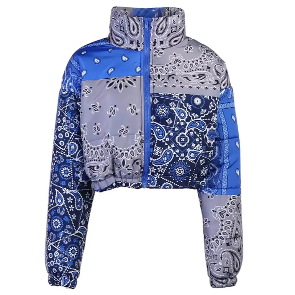 Paisley Patchwork Puffer Jacket