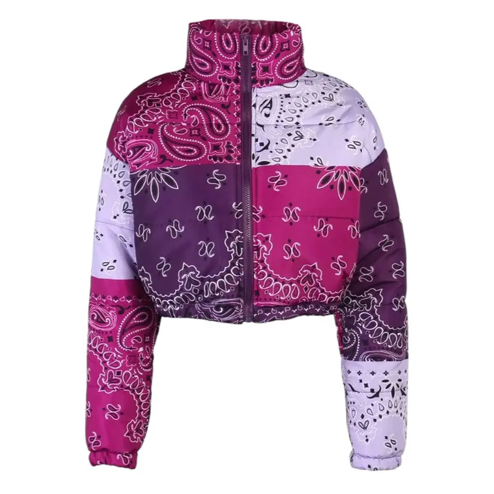 Paisley Patchwork Puffer Jacket