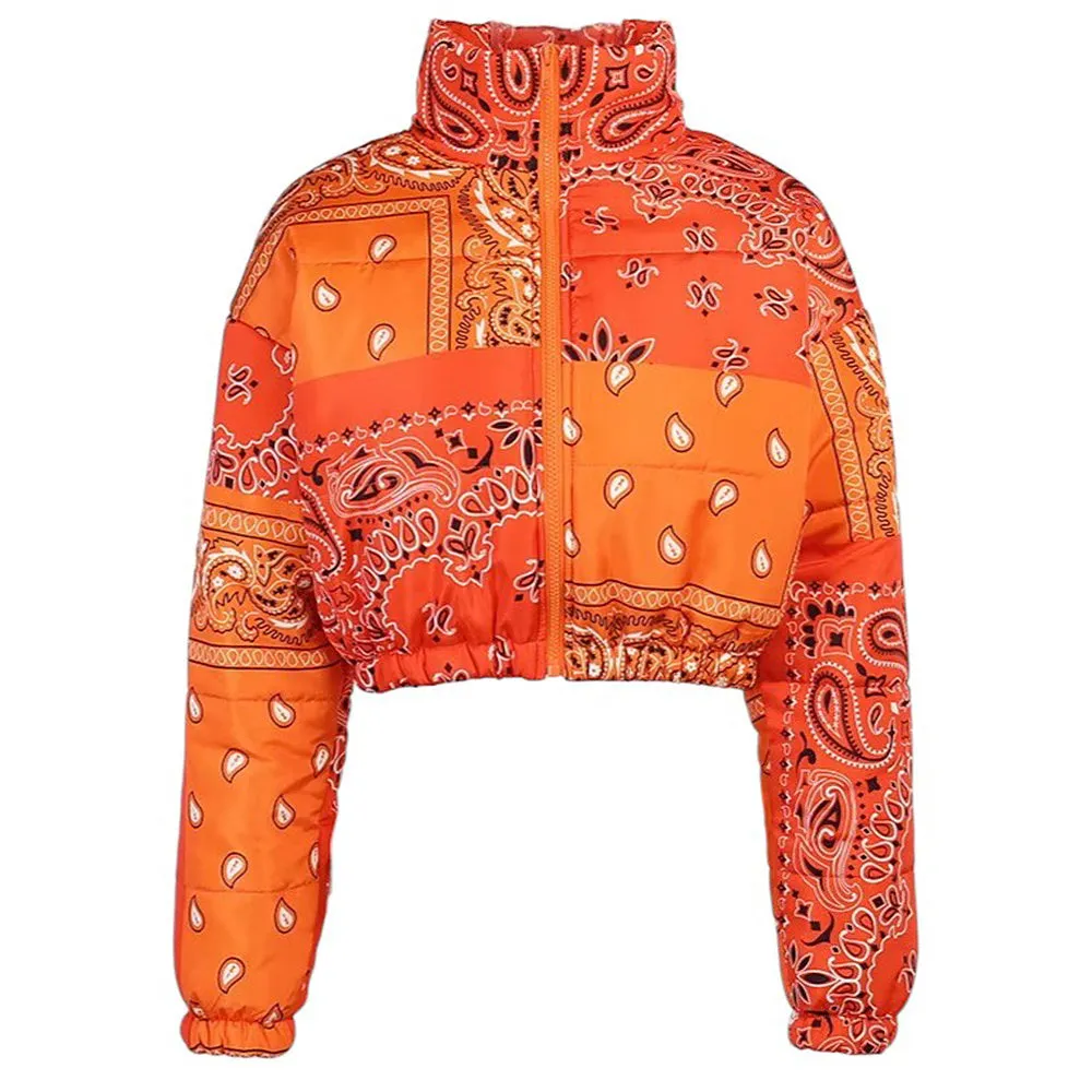 Paisley Patchwork Puffer Jacket