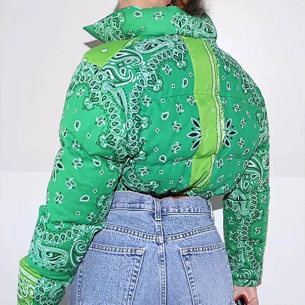 Paisley Patchwork Puffer Jacket