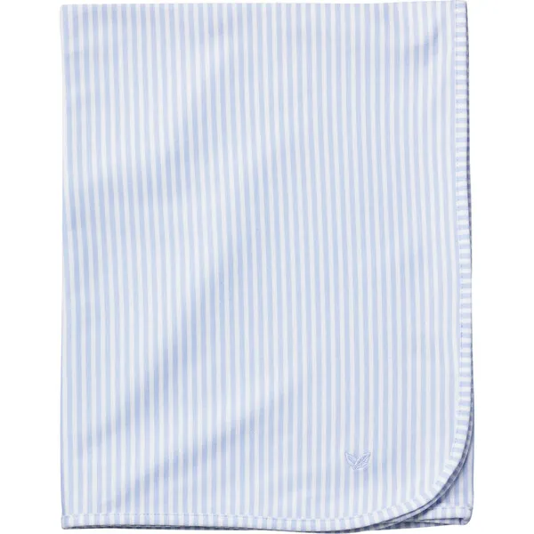 Petite Plume Pima Cotton Baby Blanket, Blue Stripes