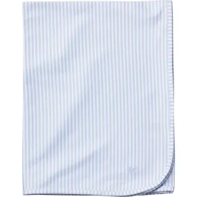 Petite Plume Pima Cotton Baby Blanket, Blue Stripes