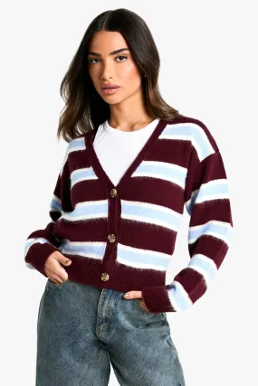 Petite Stripe Knitted Cardigan