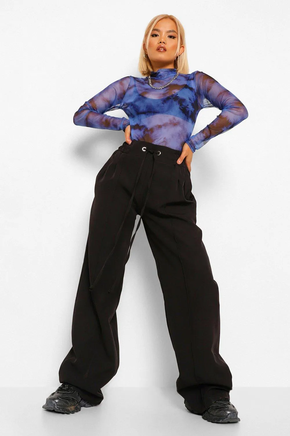 Petite Woven Wide Leg Pants