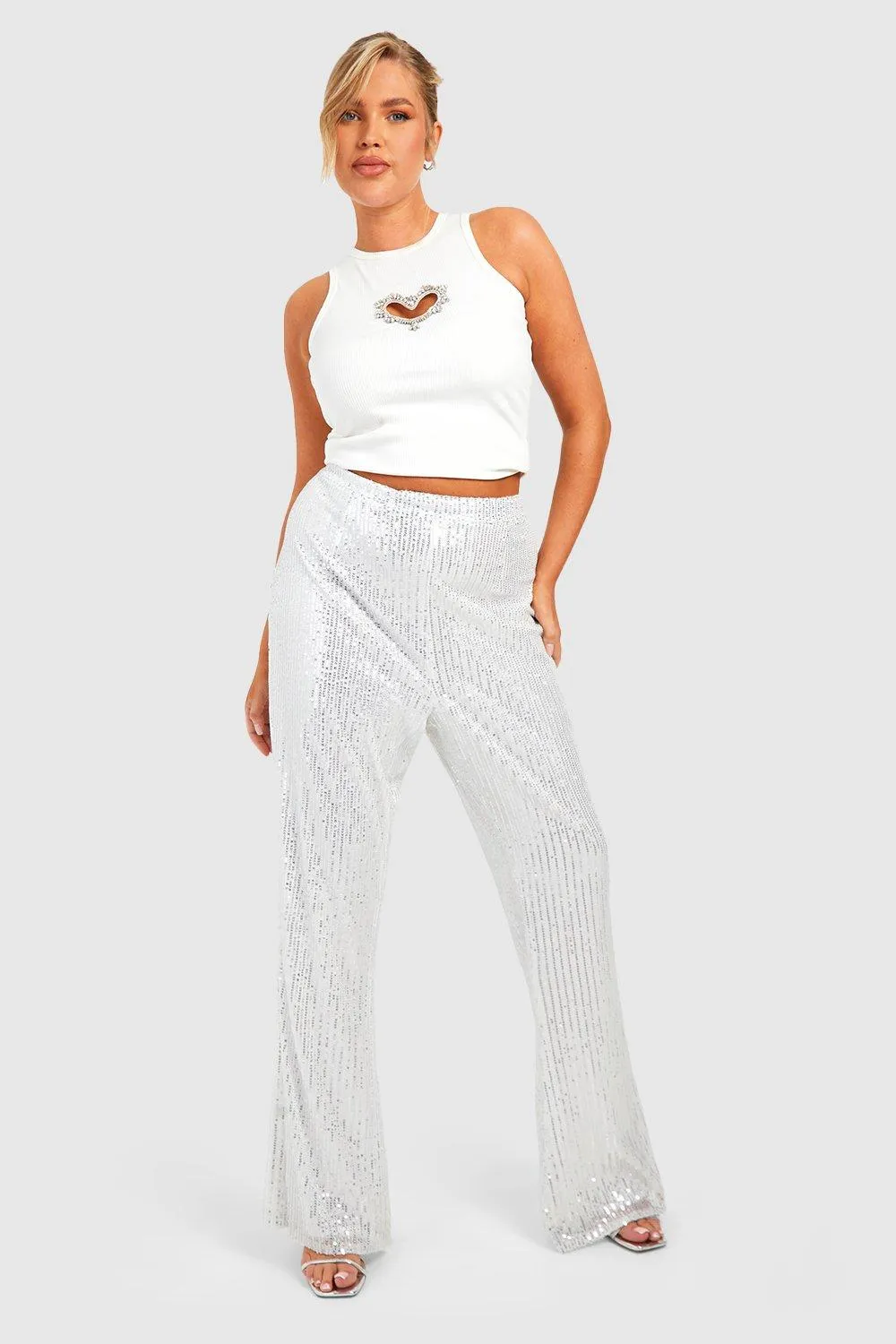 Plus Sequin Wide Leg Pants