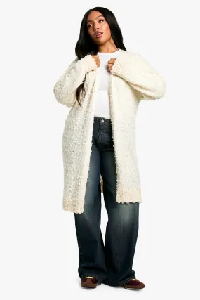 Plus Teddy Textured Midaxi Cardigan