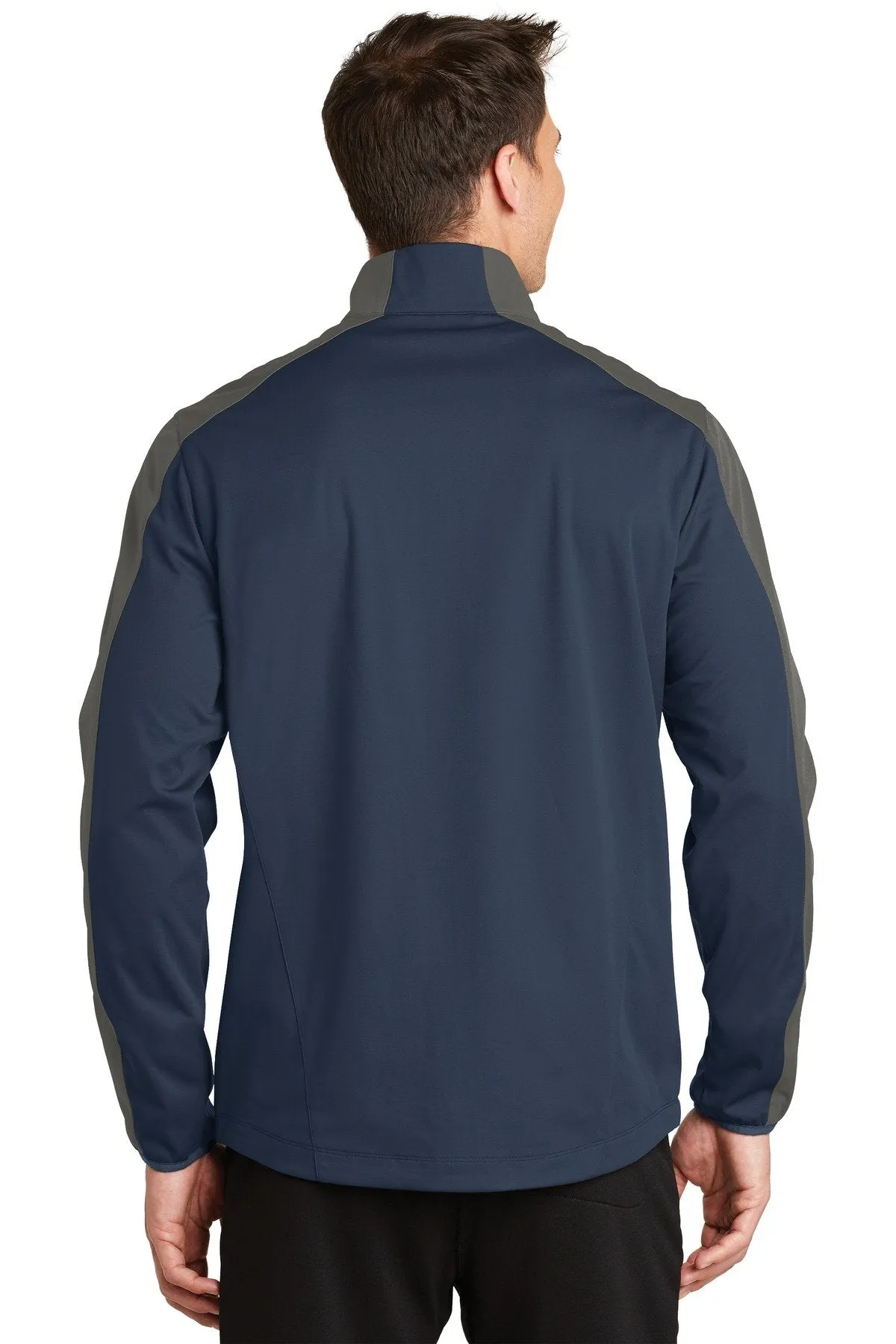 Port Authority Active Colorblock Soft Shell Jacket J718 Dress Blue Navy/ Grey Steel