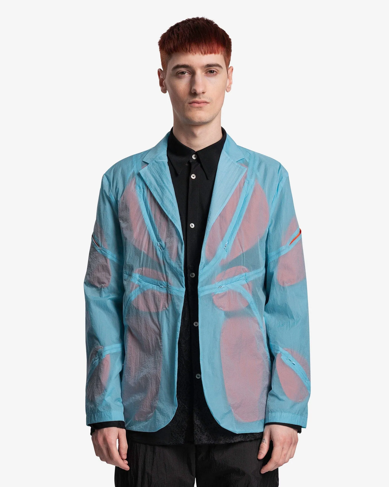 POST ARCHIVE FACTION (P.A.F) 5.0+ Jacket Center in Sky Blue/Red