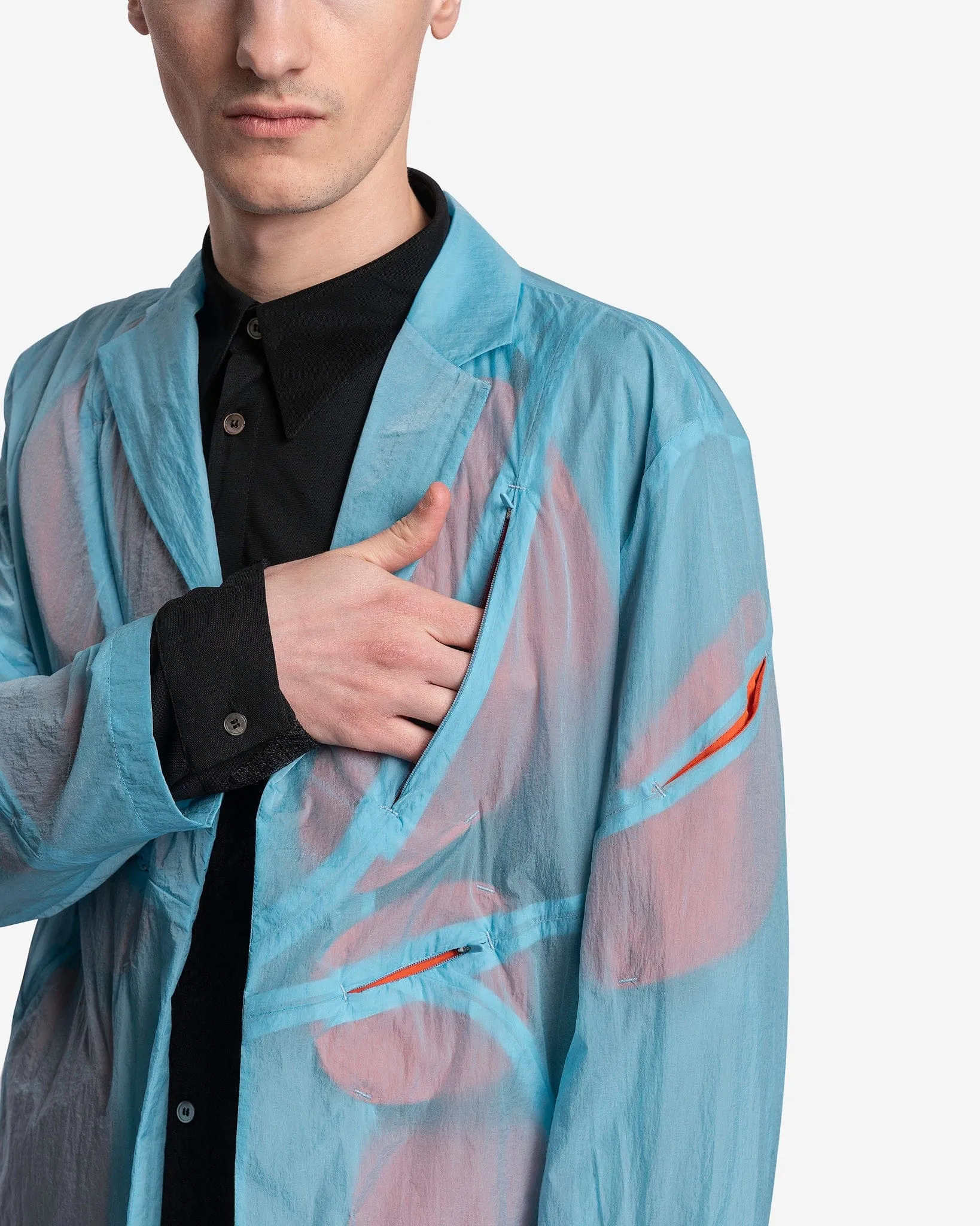 POST ARCHIVE FACTION (P.A.F) 5.0+ Jacket Center in Sky Blue/Red