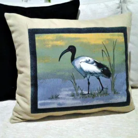 Printed African bird throw pillow cover