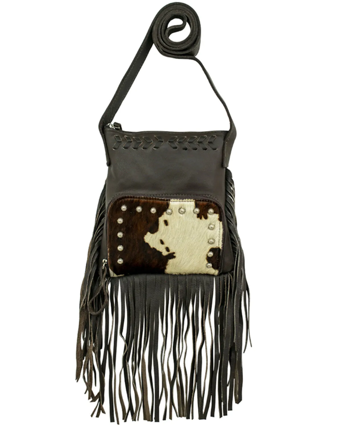 Product Name:  American West Women's Hair-On Pony Fringe Crossbody Bag