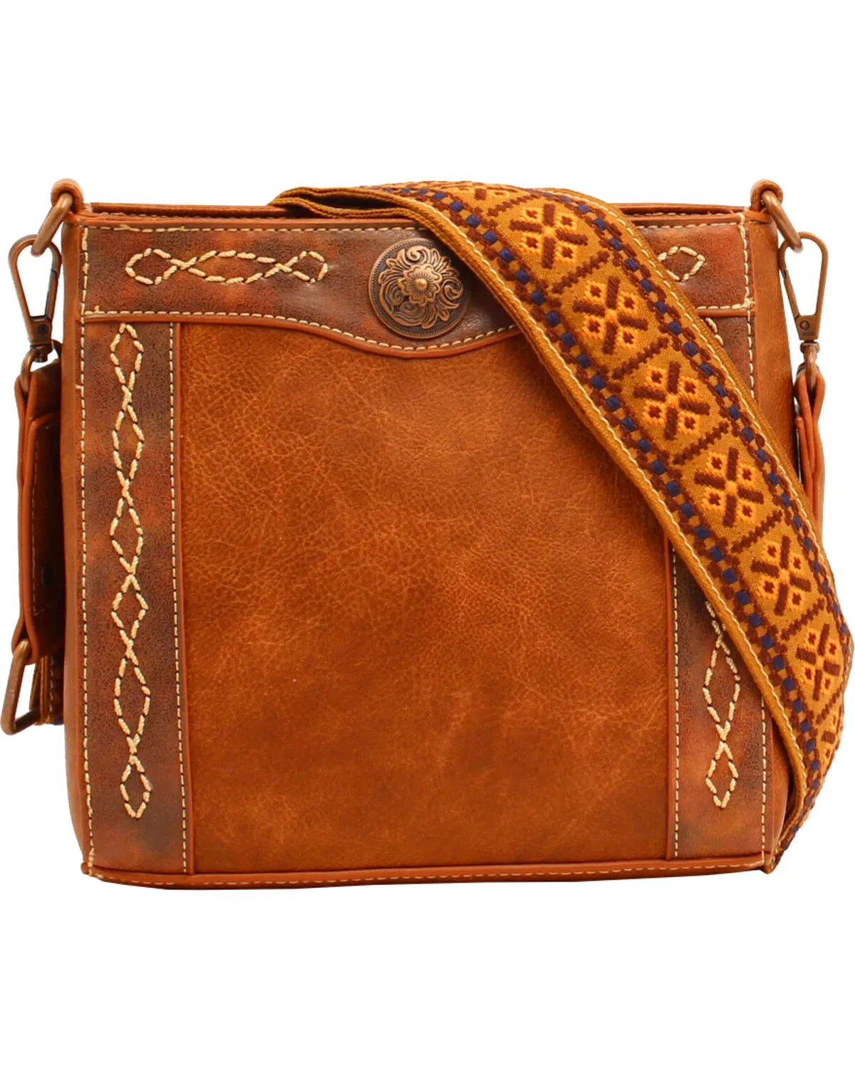 Product Name:  Blazin Roxx Women's Ivy Copper Concho Concealed Carry Crossbody Bag