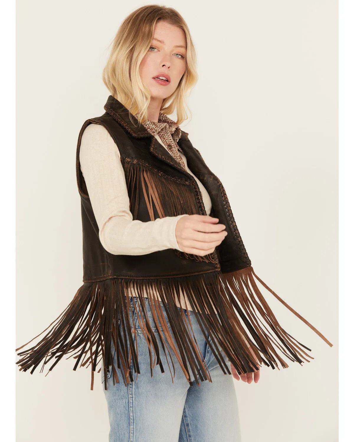 Product Name:  Cripple Creek Women's Open Front Fringe Vest