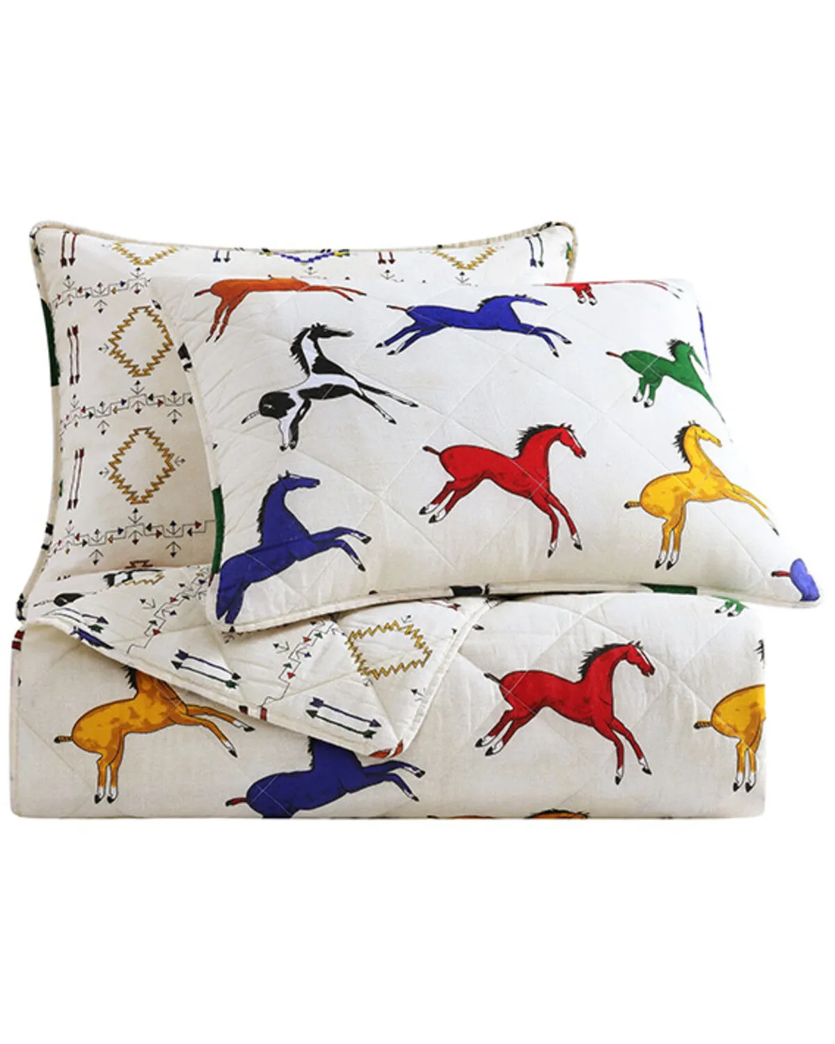 Product Name:  HiEnd Accents Wild Horses Reversible 3 Piece Quilt Set - Full / Queen Size