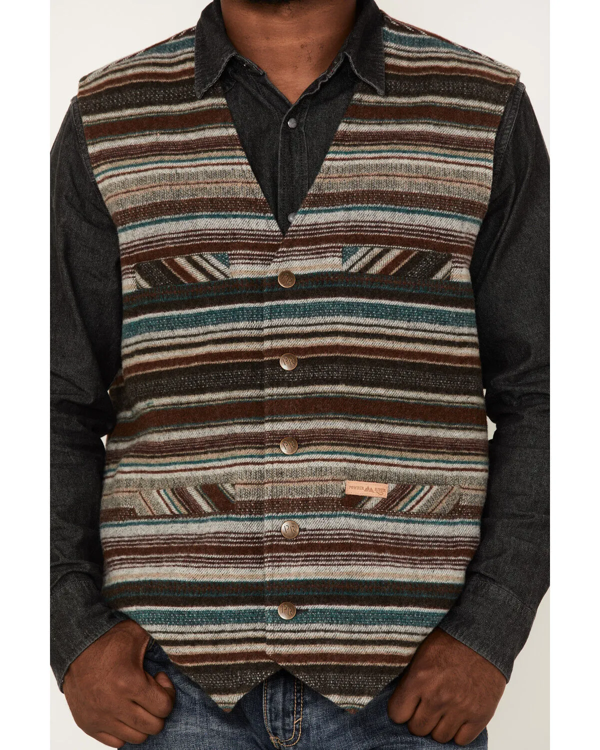 Product Name:  Powder River Outfitters Men's Serape Stripe Print Wool Vest