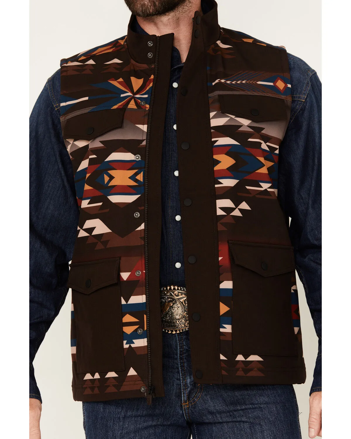 Product Name:  RANK 45® Men's Southwestern Print Softshell Vest