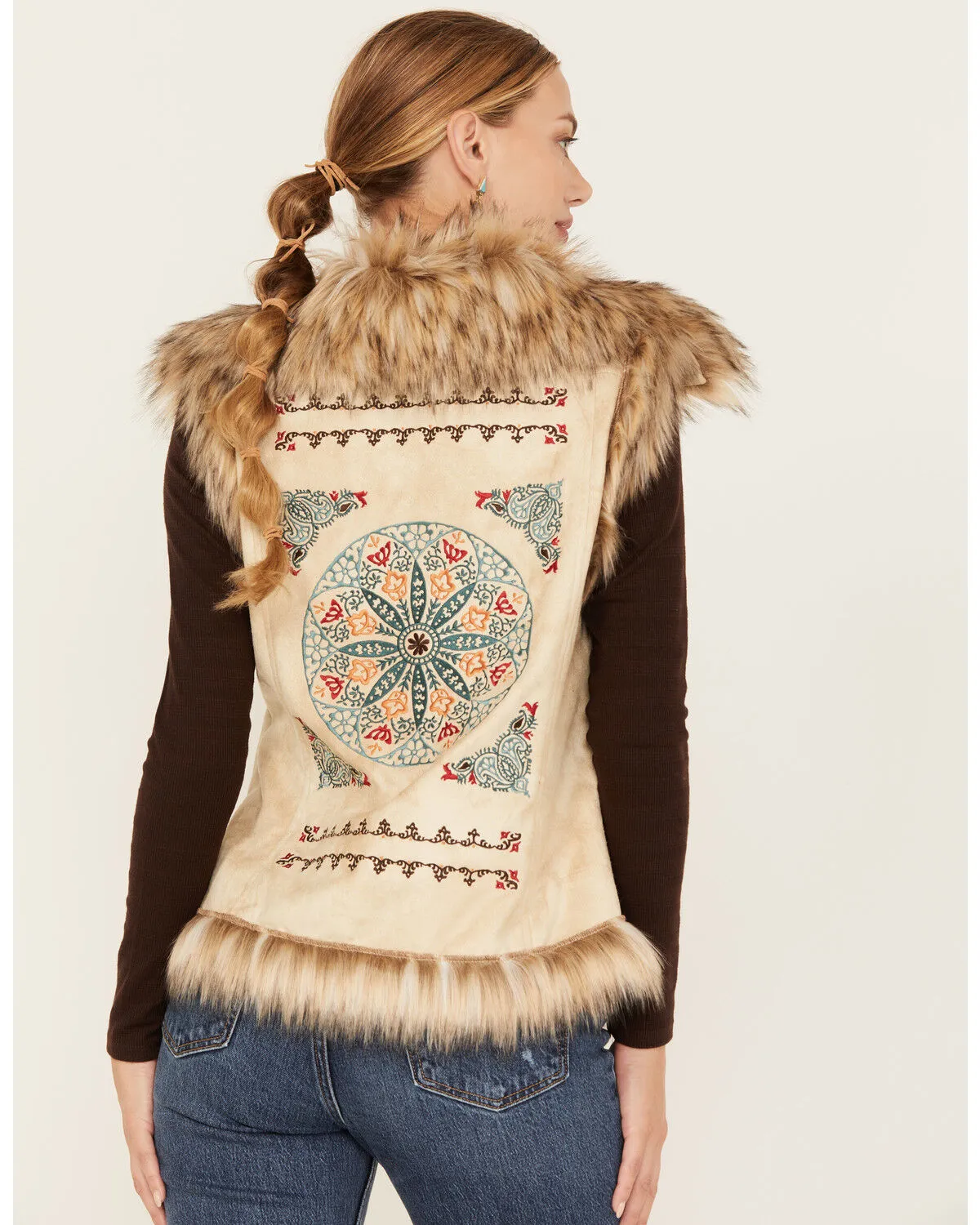 Product Name:  Tasha Polizzi Women's Chateau Faux Suede Embroidered Vest