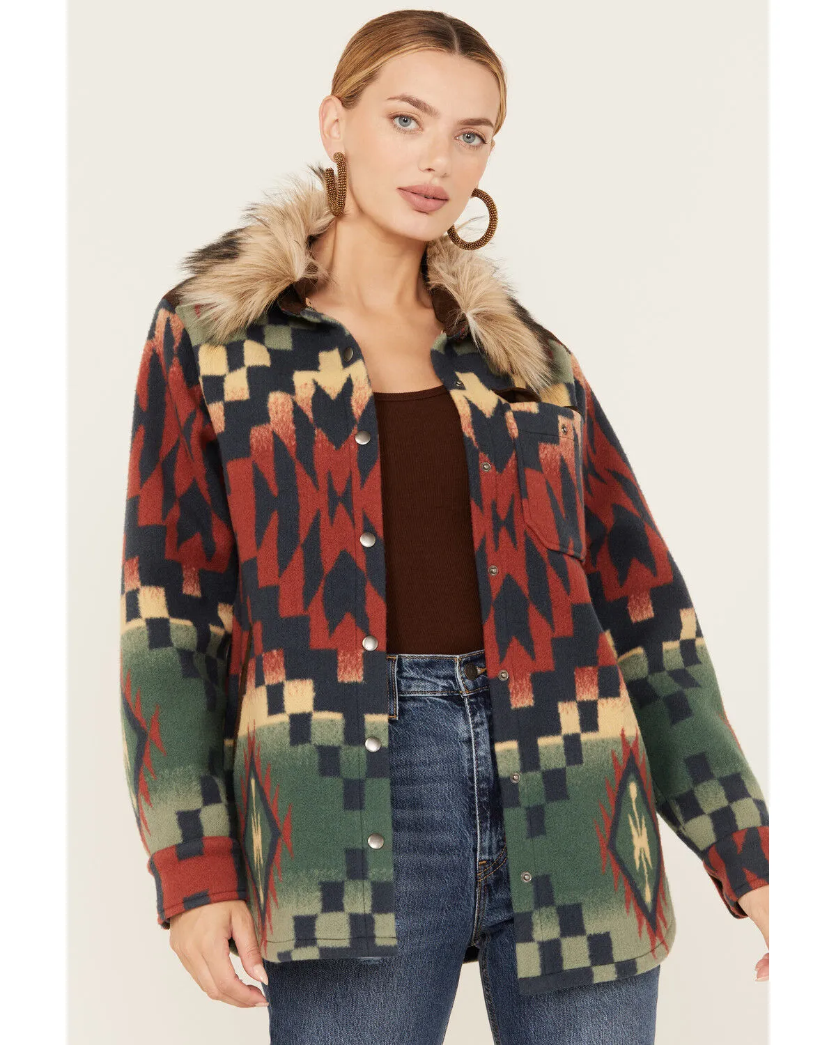 Product Name:  Tasha Polizzi Women's Southwestern Print Blanket Blue Ridge Jacket